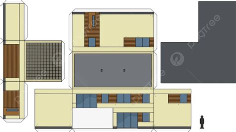The Paper Model Of A House Home Modern Design Vector Home Modern