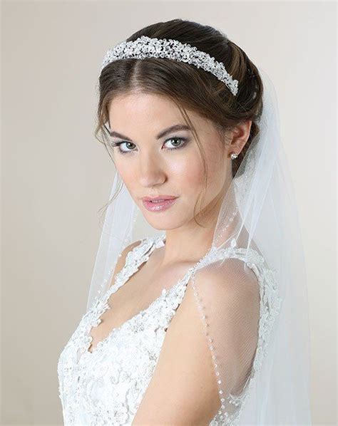 6583 Wedding Tiara Veil Bridal Hair Updo With Veil Wedding Tiara