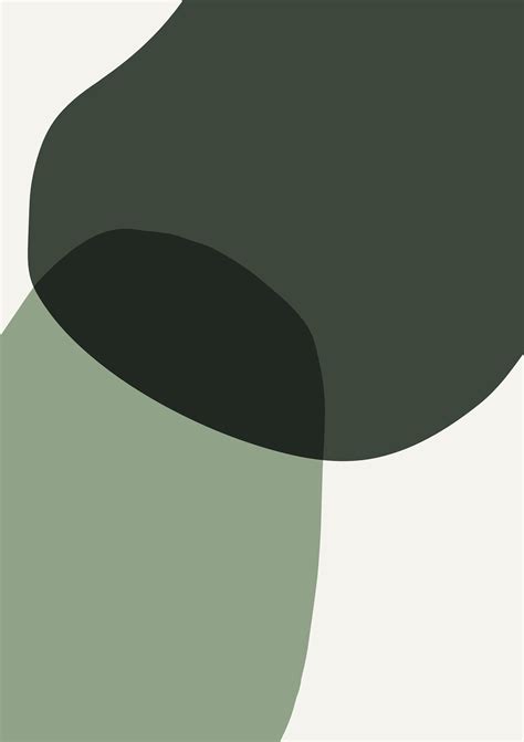 Mid century modern geometric shapes. Abstract Geometric Prints, Modern Dark Green Shapes Wall ...