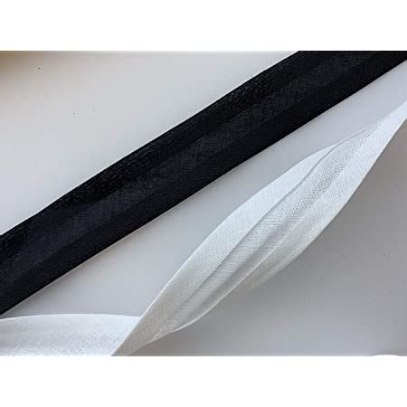 Cotton Black White Bias Binding Tape 25mm 1 Inch Folded
