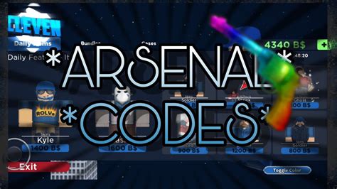 As a side note, this page is not constantly updated: Arsenal*|| ALL WORKING CODES (MAY 2020)FREE MONEY*|| - YouTube