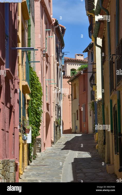 Colorful Houses In The Lanes Of Collioure Southern France Local