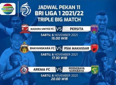 Jadwal Acara Indosiar Sabtu 6 November 2021 Tiga Pertandingan Sepak