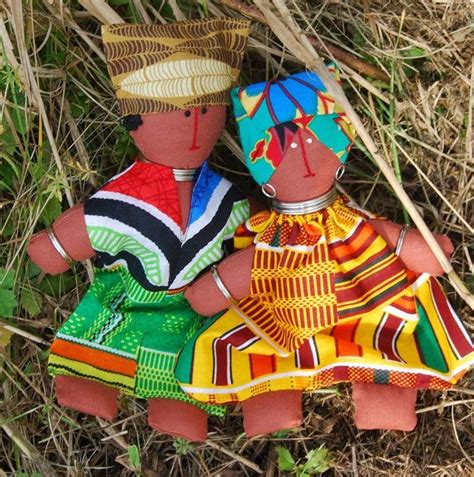African Cloth Dolls Handmade Embroidered Faces By Rooee African
