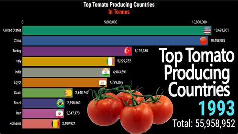 Worlds Largest Tomato Producing Countries 1971 2019 Top Tomato