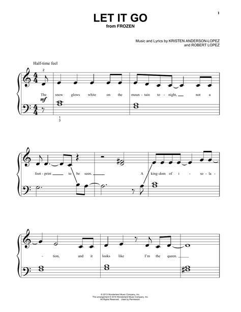 Everything is available on the internet. Idina Menzel "Let It Go" Sheet Music Notes, Chords | Printable Film and TV Easy Piano Download ...