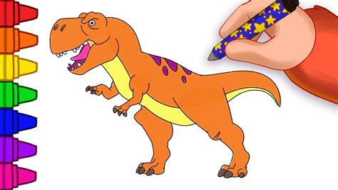 How To Draw A Dinosaur For Kids Learn To Draw A T Rex Dinosaurs