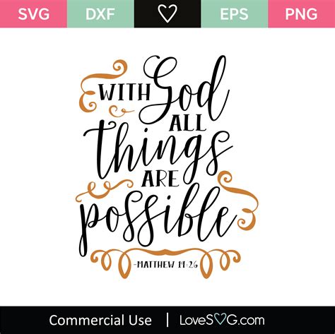 Inspirational Shirt Design Cutting Files With God All Things Are