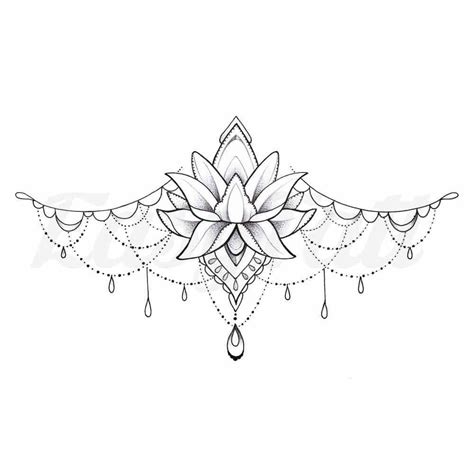 Lotus Sternum Temporary Tattoo Easytatt Underboob Tattoo Designs Tattoo Sleeve Designs