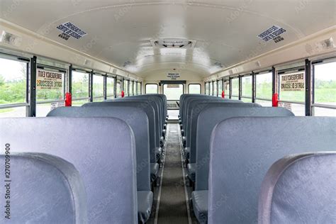Empty Seats Inside A School Bus Stock Foto Adobe Stock