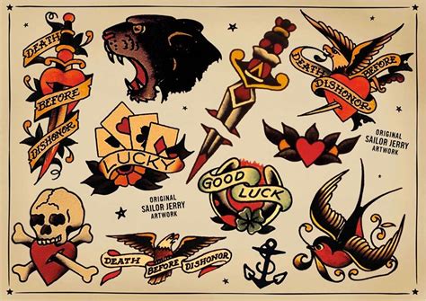 Sailor Jerry Tattoos Sailor Jerry Tattoo Flash American Traditional