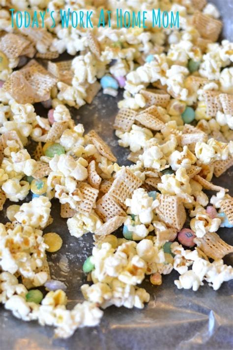 Candy Coated Popcorn Party Mix Gluten Free Todays Work At Home Mom