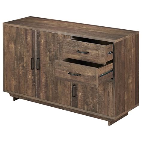 Home Square 2 Piece Set With 2 Drawer Buffet And Storage Cabinet In