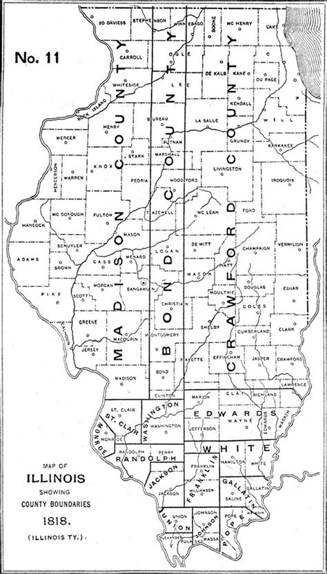 1818 Illinois County Formation Map
