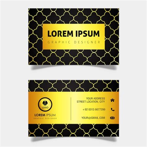 Free Vector Modern Golden And Black Business Card