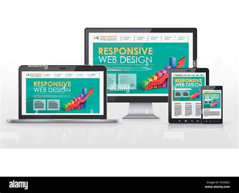 Responsive Web Design Concept In Flat Screen Tv Tablet Smart Phone