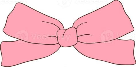 Pink Coquette Ribbon Bow Doodle Hand Drawn 36134142 Png