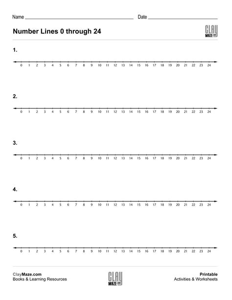 Blank Number Line Sheet Ready For Print A Great Tool For Students