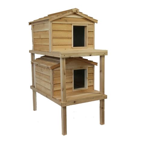 The starlet red premium combination katkabin insulated outdoor cat house is available at www.katkabin.com, www.katkabin.co.uk, www.amazon.com and fifteen other online pet stores as shown in the video below. Large Cedar Insulated Double Decker Cat House - CatsPlay ...