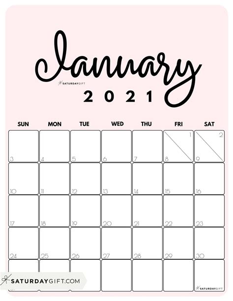 2021 Calendar Printable Cute Calendar Printables Free Templates