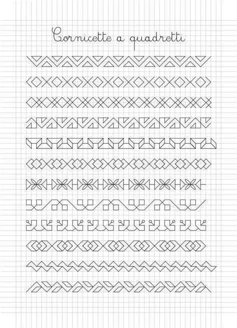 Stampa il foglio che ti interessa su formato a4 con l accortezza di scegliere foglio a quadretti 5 mm da stampare. Cornicette e disegni a quadretti