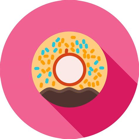Doughnut Flat Shadowed Icon Iconbunny