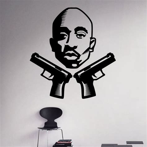 Tupac Shakur Wall Decal 2pac Wall Vinyl Sticker Rapper Hip Hop Home