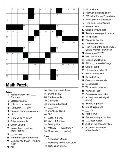 Printable Easy Crossword Puzzles With Answers Printable Jd