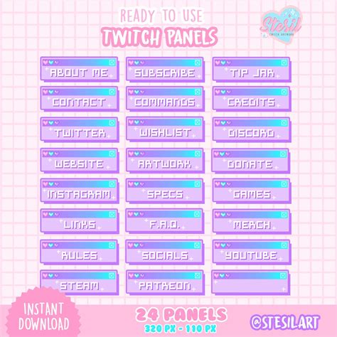 Affordable Twitch Panels Cute And Kawaii Windows Theme Etsy