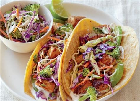 Check spelling or type a new query. Fish Tacos Recipe with Broccoli Slaw and Lime Cream Sauce ...