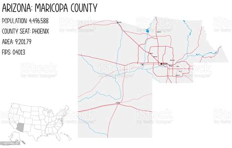 Map Of Maricopa County In Arizona Usa Stock Illustration Download