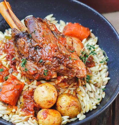 I like to let the vegetables cook until they are starting to brown to develop as much flavor as. Mediterranean Style Wine Braised Lamb Shanks with ...