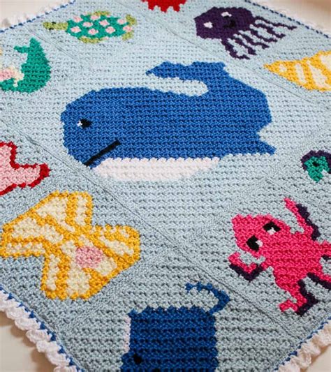 Sea Life C2c Blanket Graphgan Free Crochet Pattern Nanas Crafty Home