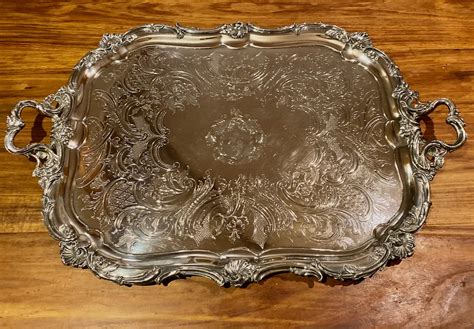 Very Large Antique Georgian Sheffield Plate Serving Tray The Merchant