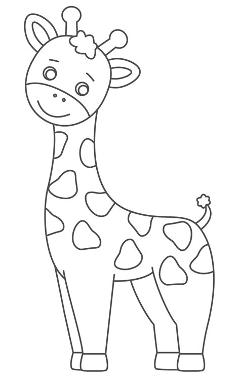 Coloriage Coloriages Animaux Girafe 05 10 Doigts