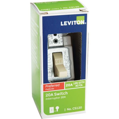 Buy Leviton Commercial Grade Toggle Single Pole Switch Ivory 20a