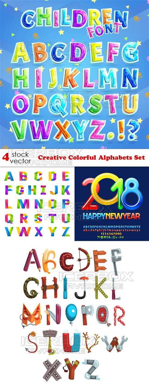 Vectors Creative Colorful Alphabets Set Avaxhome