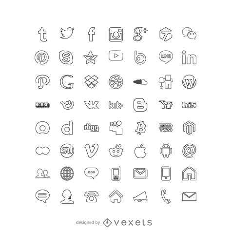 Social Media Icons Collection Vector Download