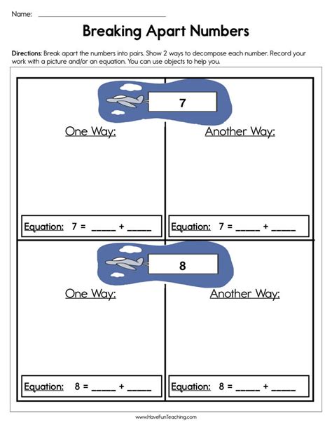 Worksheet Taking Apart Numbers