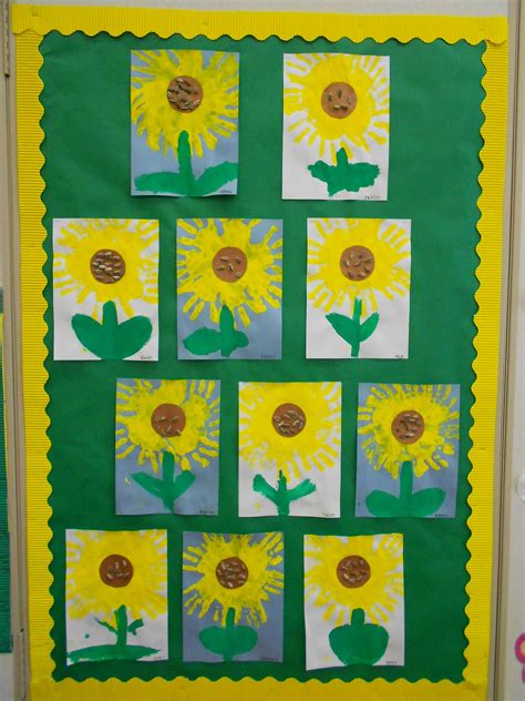 Handprint Sunflowers Preschool Arts And Crafts Sunflower Crafts