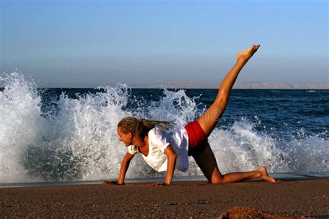 Fitness On Beach Stock Image Image Of Health Person 6056827