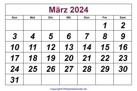 März 2024 Kalender Pdf The Beste Kalender