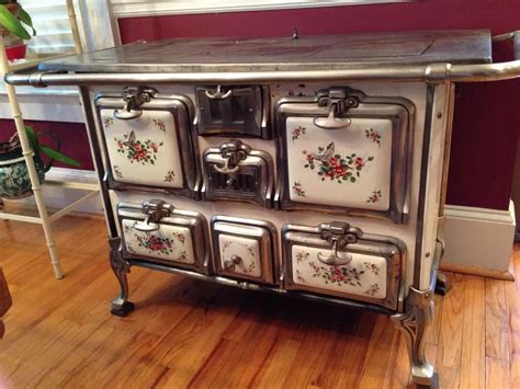 Antique Cook Stove German 1900 Wood Burning Hand Painted Porcelain