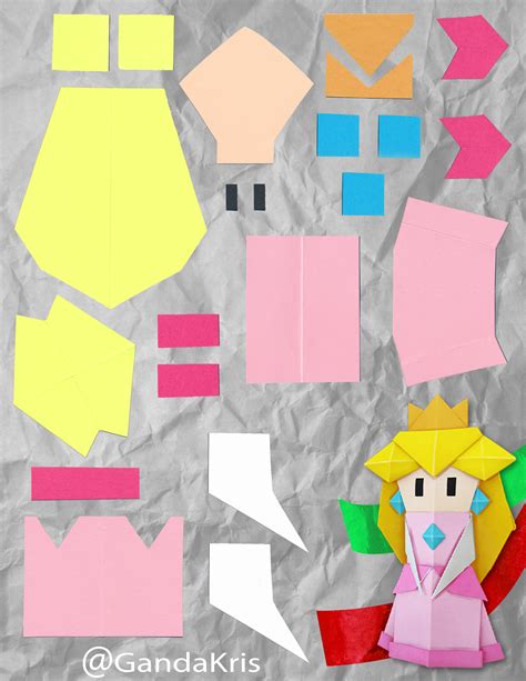 I Made An Origami Princess Peach Template From Paper Mario The Origami
