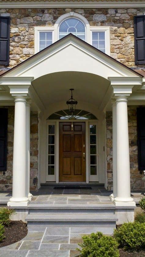 Front Porch Addition With Barrel Vault Portico Design Front