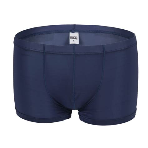 Mens Breathable Ice Silk Boxers Shorts Trunks Sexy Penis Pouch Panties