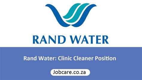 Rand Water Clinic Cleaner Position Jobcare