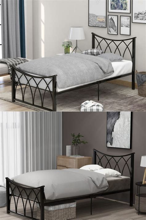 Metal Modern Single Bed Frame 3ft Metal Bed With Headboard For Children