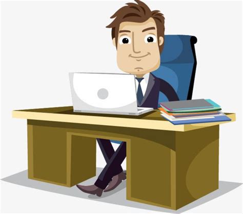Office M Office Desk The Man Png Image Office Cartoon Motion