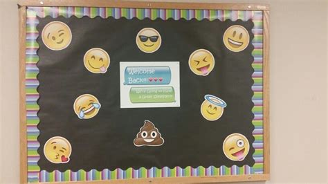 Welcome Back Bulletin Board W Emojis Emoji Classroom School